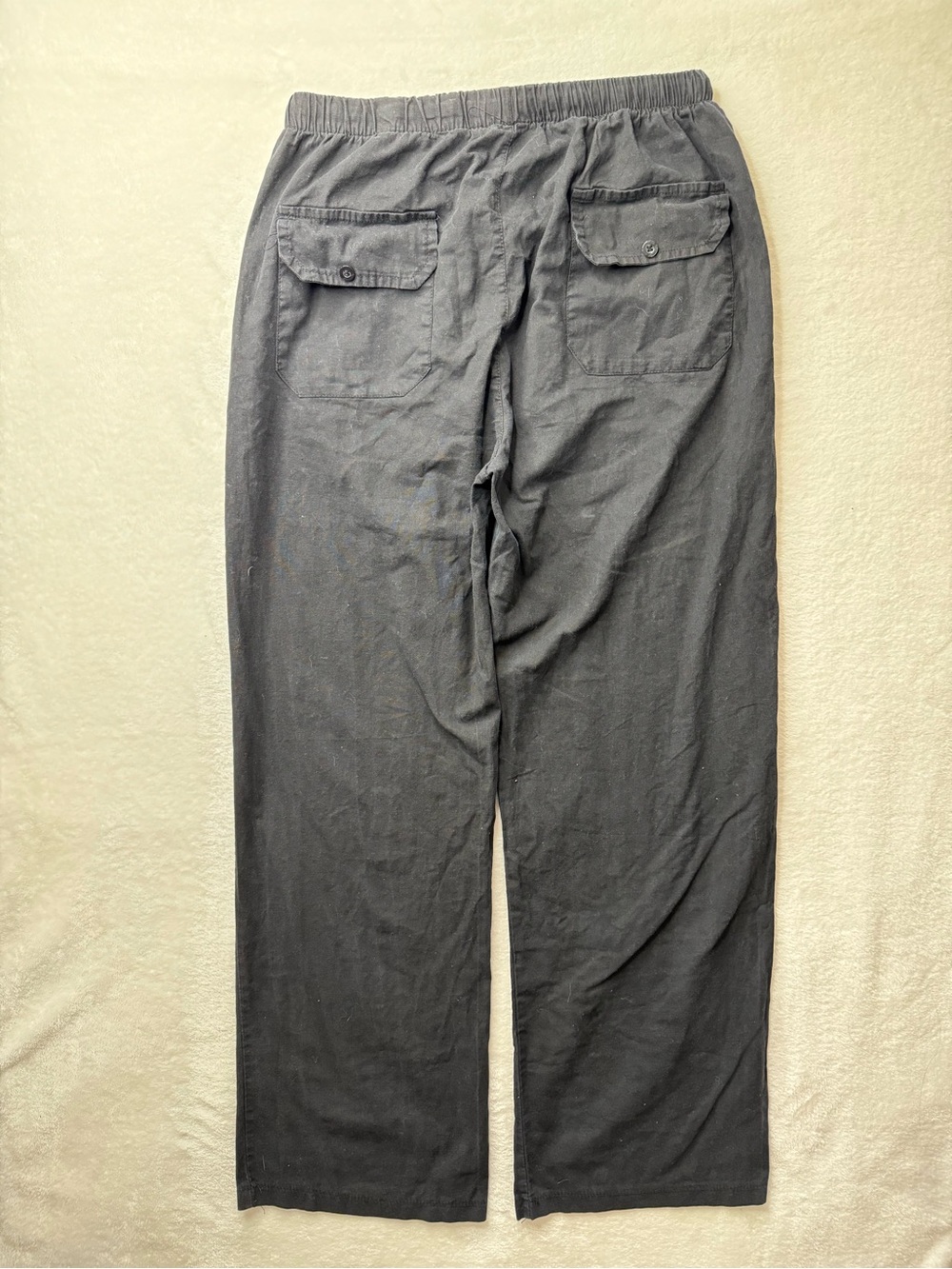 Black Drawstring Casual Pants, Trousers size Medium - Picture 8 of 11